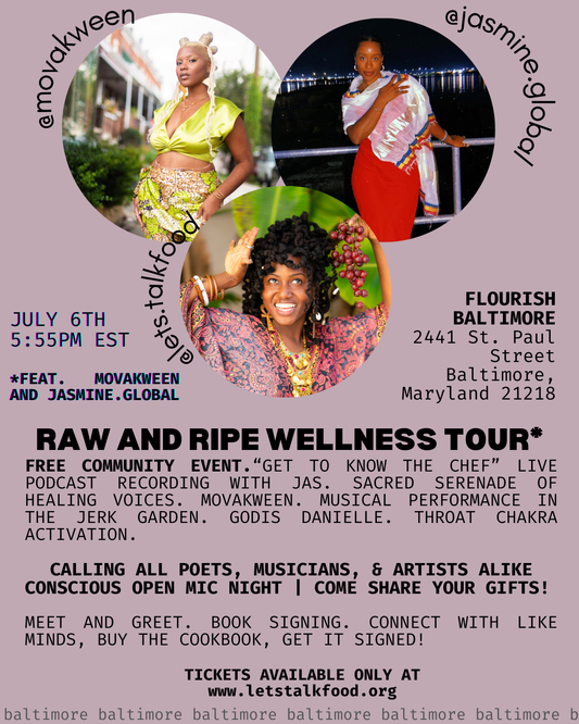 Baltimore, Maryland (7/6): RAW AND RIPE USA COOKBOOK TOUR
