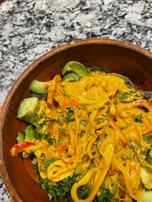 Raw Vegan RICH Curry Zucchini Noodles Recipe