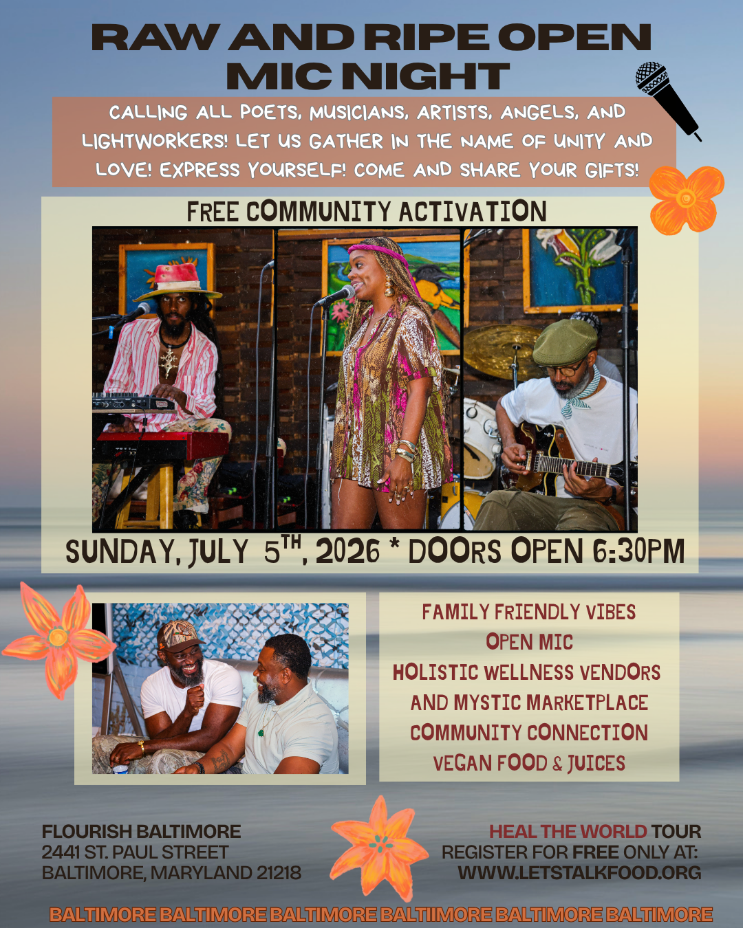 Baltimore, MD (7/5), Flourish Community Activation: HEAL THE WORLD TOUR
