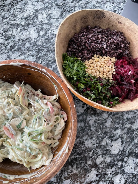 (Recording) Moroccan Beet & Black Rice Salad & Creamy Zoodle Pasta Recipes -- RAW Plant-Based Cooking MasterClass